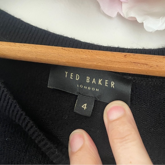 Ted Baker Black Sweater Bow Wool Cashmere Blend 4 - Picture 6 of 8